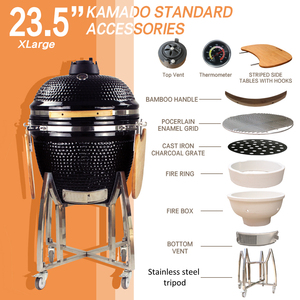 <span class=keywords><strong>Parrilla</strong></span> Kamado de Cerámica AUPLEX de 23 Pulgadas, Ahumador de Carbón, Disponible en Varios Tamaños, para Cocinar en el Patio Trasero, Hornear Pizza, Uso como <span class=keywords><strong>Parrilla</strong></span> - Product Image 4