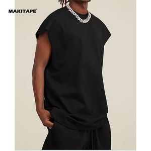 BES1501 New Design 100%Cotton Summer Breathable Streetwear Custom Logo GYM Workout Sleeveless T-shrit <b>Vest</b> <b>Mens</b> Tank Top - Product Image 3