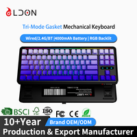 Clavier mécanique sans fil laser LX87 75% USB Type-C Hot-Swappable RGB 88 touches en alliage d'aluminium pour ordinateur de bureau – Nouveauté