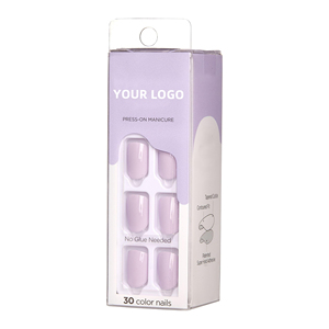<span class=keywords><strong>Faux</strong></span> Ongles à Presser Effet <span class=keywords><strong>Gel</strong></span> Brillant Violet Doux en Mélange TPEE TPU, 30 Pièces, Marque Privée, Colle Adhésive Incluse - Product Image 2