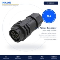 Connecteur étanche rond M19 mâle-femelle IP67 pour câble, idéal pour l'éclairage LED extérieur, les machines publicitaires et les outils électriques
