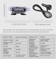 MCY ML-D18 40W Luz Estroboscópica de Advertencia para Techo de Coche de Alta Potencia con 40 LED, Impermeable IP65, ABS+PC, con Fuerte Imán, Intermitente, Nueva
