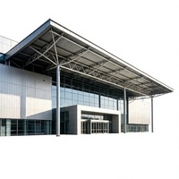 Salle d'exposition en structure métallique préfabriquée, bâtiment préfabriqué moderne pour salons professionnels et espaces événementiels