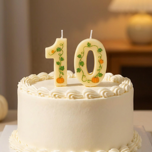 Merri Wish - Velas de <span class=keywords><strong>Cumpleaños</strong></span> Rústicas con Forma de Calabaza - Adornos Pintados a Mano para Celebraciones Otoñales - Juego de Calabazas Ecológicas sin Humo - Product Image 3