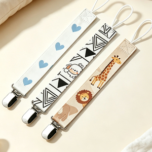 Sublimation Pacifier Clip Chain Blank Polyester Double Side Print Custom Soother Holder Strap Metal Clip <b>Dummy</b> Leash for Baby - Product Image 6