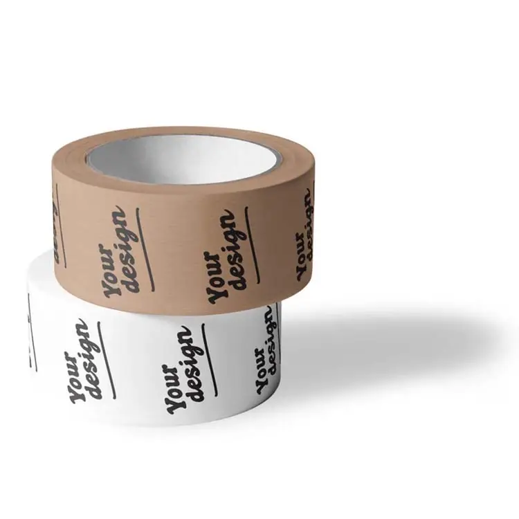 recyclable 100m x 50mm brown kraft paper tape Water-activated Adhesive Tape Reinforced packaging tape