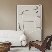 Últimas tendencias diseño de artista tallado en madera hecho a mano decoración de pared 3D pintura textura moderna relieve pared arte pintura para decoración del hogar