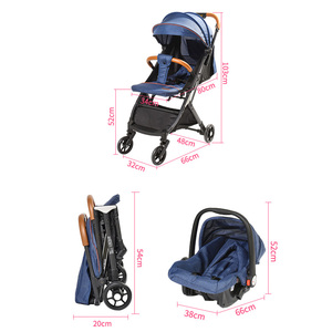Meilleure vente Poussette bébé 3 en 1 à réglage infini avec tige de traction unique One Click Car Collection - Product Image 1