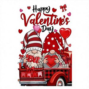 Bandera de Jardín para el Día de San Valentín, Personalizada, de Doble Cara, de Poliéster Impermeable, con Diseño de Corazones de Caramelo, Impresión Digital - Product Image 5