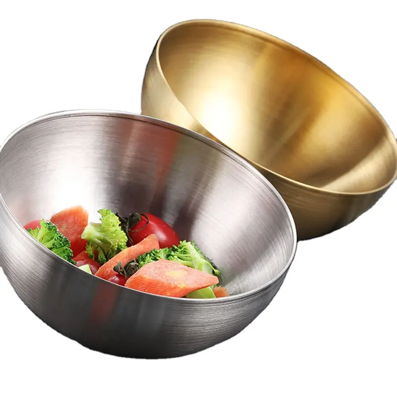 Korea Stainless Steel 304 Large Capacity Stackable Dishwasher Mixing Salad Cooking Bowl Sets