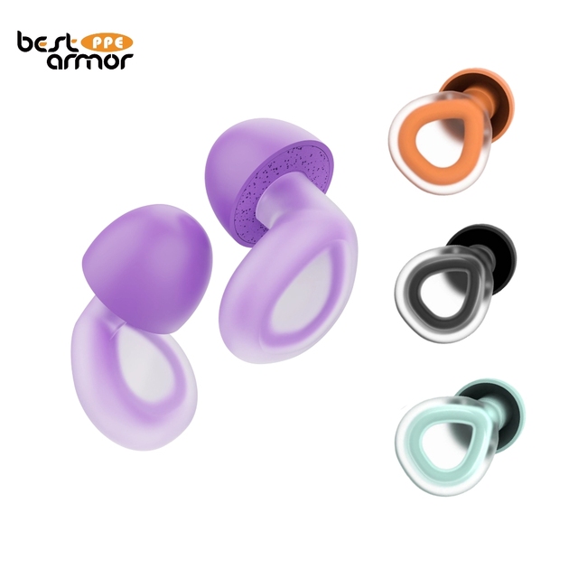 CE Certified Reusable Silicone Safety Earplugs Soft Hearing Protection Ear Plugs for Factory Workshop Shipyard Bulk