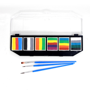Pochoirs professionnels 6 couleurs pour palette de <span class=keywords><strong>peinture</strong></span> pour le visage et le corps fendus Maquillage cosmétique Fournitures de <span class=keywords><strong>peinture</strong></span> corporelle pour enfants et adultes - Product Image 4