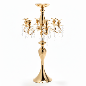 Handmade Luxury Metal <b>Candelabra</b> with Fancy Finish Candle Holders Lanterns Candle Jars for Wedding Party Home Decorations - Product Image 1
