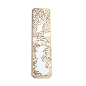 Wholesales Low Price Hollow Gold Plated <b>Bookmark</b> Rectangular Metal <b>Bookmark</b> - Product Image 1