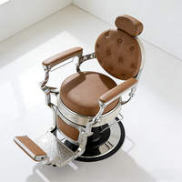 Vente en gros d'usine à bas prix chaise de salon de barbier à structure en métal argenté chaise de coiffure pivotante à pompe hydraulique à vendre