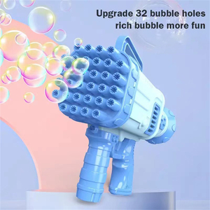 Venta al por mayor al aire libre verano niños automático soplado jabón agua máquina pistolas 32 agujeros cohete eléctrico <span class=keywords><strong>pistola</strong></span> de burbujas juguetes para niños - Product Image 3