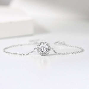 <span class=keywords><strong>LAMOON</strong></span> ดีไซน์ใหม่ สร้อยข้อมือผู้หญิง ปรับขนาดได้ ชุบทองคำขาว 18k ประดับเพชรซิคอน ดีไซน์บาง สำหรับงานแต่งงาน วันครบรอบ และเป็นของขวัญ-H101-M - Product Image 2