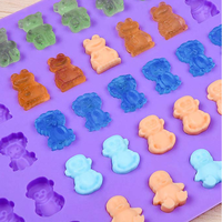 Moule à bonbons en silicone antiadhésif sans BPA, forme animaux de dessin animé (ours, lion), 40 cavités, certifié LFGB Platinum, de l'usine MUYULINS