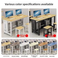 Bureaux de laboratoire informatique scolaire, tables de travail individuelles ou doubles, chaises de formation style simple, boîtiers d'ordinateur modèle Chine