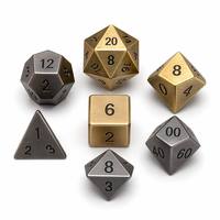 Ensemble de dés polyédriques en métal anodisé usinés sur mesure par CNC, 7 pièces, titane, laiton, DND, jeu de société RPG, précision équilibrée