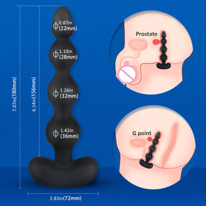 Control remoto personalizado Butt Plug Silicon Training Large Big Rubber Pearl Vibrating Enorme hecho en casa Extra Long <span class=keywords><strong>Anal</strong></span> Beads Vibrador para hombres - Product Image 6