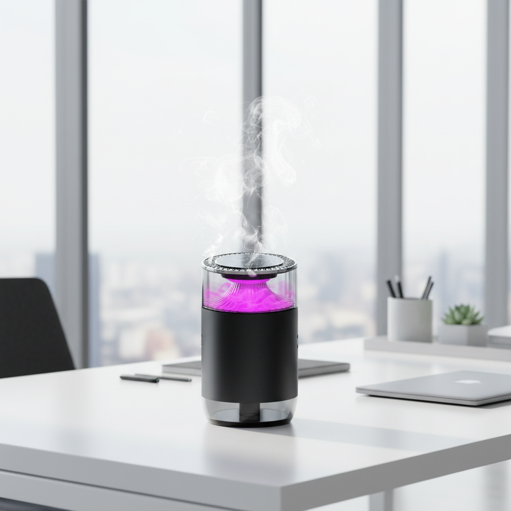 Portable Mini USB Ultrasonic Car Air Humidifier Smart Desktop Installation with Colorful LED Light for Hotels