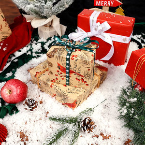 Wholesale 80g <b>Christmas</b> Kraft <b>Paper</b> Tissue 43*300cm Gift Luxury Custom Packaging <b>Wrapping</b> <b>Paper</b> <b>Roll</b> - Product Image 1