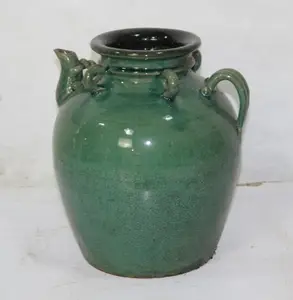 Collected antique chinese style indoor hand glazed ceramic flower pot