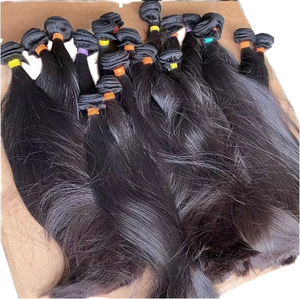 Lots de <span class=keywords><strong>Cheveux</strong></span> Humains Vierges Doublement Étirés Lisses, Peuvent Être Teints et Décolorés, Noir <span class=keywords><strong>Naturel</strong></span>, 10-14 Pouces, Trame de <span class=keywords><strong>Cheveux</strong></span>, Offre de 4 Lots - Product Image 1