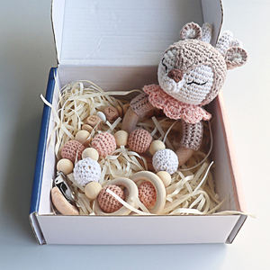 ชุดไม้กัดสำหรับเด็กทารกทำจากสิงโตและแหวนสำหรับเด็กทารกยางกัดพร้อมห่วงโซ่จุกนมปลอมสำหรับเด็กและเด็กผู้หญิง - Product Image 6