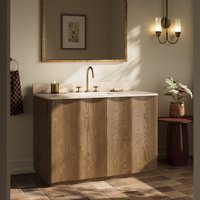 Meuble-lavabo moderne à vasque simple en bois massif pour appartement de luxe et projets de meubles de commode