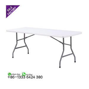<b>Outdoor</b> Furniture White Rectangular Plastic <b>Foldable</b> Banquet Catering BBQCamping Picnic Folding <b>Table</b> - Product Image 1