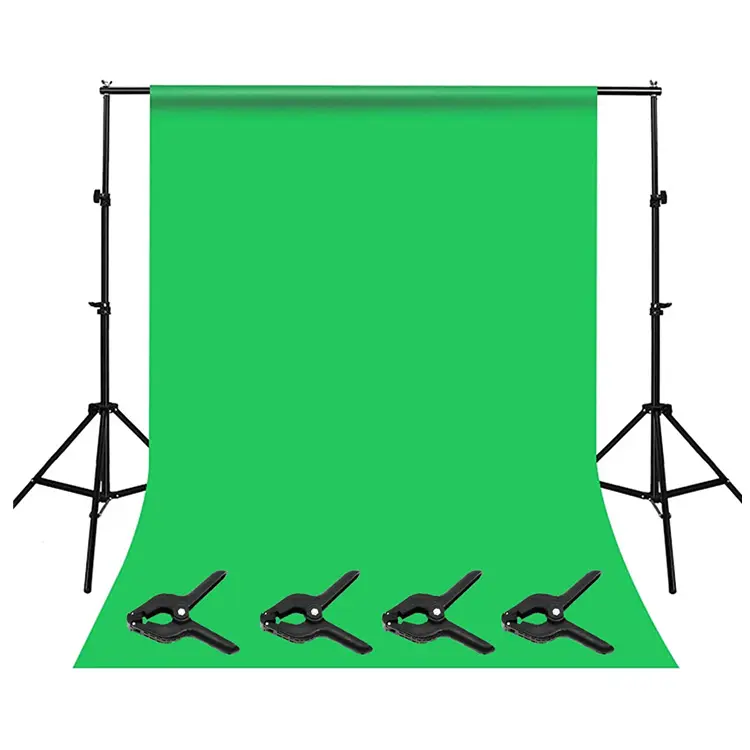 Portable Green Screen Backdrop Live Streaming Photoshoot Backgrounds Studio Kit With Stand Lights Photography Back Drop