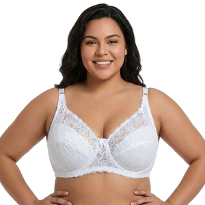 Reggiseno Minimizer con Copertura Totale e Ferretto, Imbottitura Sottile, Pizzo Floreale, Supporto per Comfort Tutto il Giorno, Taglie Forti, Vendita all'Ingrosso dalla Fabbrica - Product Image 4