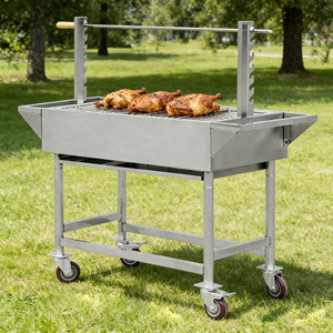 Parrilla Eléctrica Giratoria <span class=keywords><strong>de</strong></span> Acero Inoxidable para Exteriores, Asador Brasileño Comercial, Parrilla Grande Tipo Gaucho para Churrasco en Venta - Product Image 2