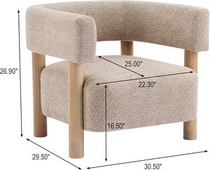 Fauteuil d'appoint <span class=keywords><strong>Christopher</strong></span> Knight Home Carly à dossier bas, avec coussin en tissu bouclé, confortable pour la lecture dans le salon - Product Image 2