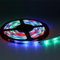 Bande LED adressable W2811 DMX programmable, pleine couleur SMD 5050 12V 60 LED/mètre, effet eau RGB, USB, dimmable, facile à installer