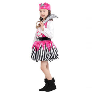 Caraïbes fantaisie carnaval Halloween fête habiller fille Pirates Costume blanc noir rayure boucanier princesse Costume avec chapeau - Product Image 2