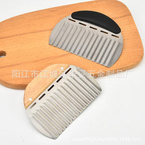 Yangjiang Stainless Steel Potato Slicer 16cm <b>Wooden</b> Handle Kitchen Vegetable Cutter Household Use - Product Image 5