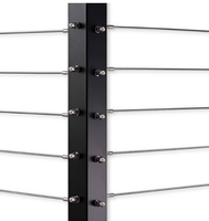 Garde-corps de véranda en câble d'acier inoxydable avec poteau carré noir à montage latéral supérieur pour balcon, poteau de garde-corps à câble DIY