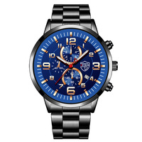 Montre pour homme DEYROS en solde, montre pour homme avec calendrier, montre TIMEX à six broches, bracelet en acier, quartz, étanche, sportive, lumineuse