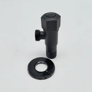 G1/2 Valve triangulaire à filetage noir Valve d'angle épaissie à ouverture rapide Valves de remplissage à grand débit pour eau de lavabo de toilette - Product Image 6