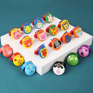 Juego de 6 Castañuelas de Madera con Forma de Animales de Dibujos Animados, Instrumentos Musicales Orff, Juguete Educativo para el Desarrollo de la Primera Infancia - Product Image 1