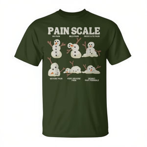 Maglietta natalizia con stampa Pain Scale Snowman Nurse, regalo di Natale - Product Image 2