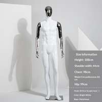 Maniquí Masculino de Cuerpo Completo Negro Mate de Alta Gama con Cabeza en Pose de Pie y Soporte de Exhibición para Tiendas de Ropa Masculina, Escaparates y Modelado Fotográfico