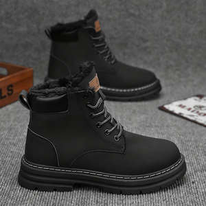 Botas de Nieve para Hombre, Punta Corta, Forro de Felpa, Cálidas, Antideslizantes, Suela de Goma, Parte Superior de PVC, Tendencia de Moda de Invierno, Talla Grande - Product Image 6
