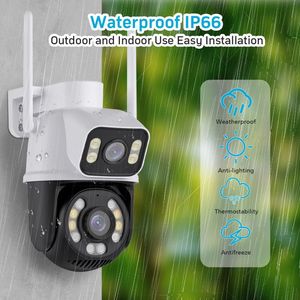 Icsee ngoài trời 8MP ống kính kép wifi nhà Hệ thống an ninh không dây Wifi PTZ CCTV Camera IP Camera không dây - Product Image 2