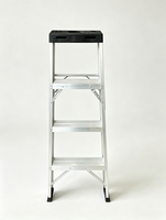 Échelle à marches en aluminium certifiée EN131, échelle pliante pour la maison avec plateau supérieur pour outils, échelle de travail portable pour l'intérieur