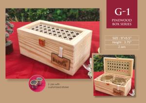 handcrafted Pinewood Storage Box G-1 9x5.5 Inch With 2 Jars Handmade Souvenir <b>Gift</b> Box for special occasion - Product Image 2
