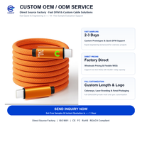 Produsen OEM/ODM LUNGKAY Kabel Magnetik USB 2.0 Tipe C ke C dengan E-Marker untuk Pengisian Cepat dan Penyimpanan Portabel